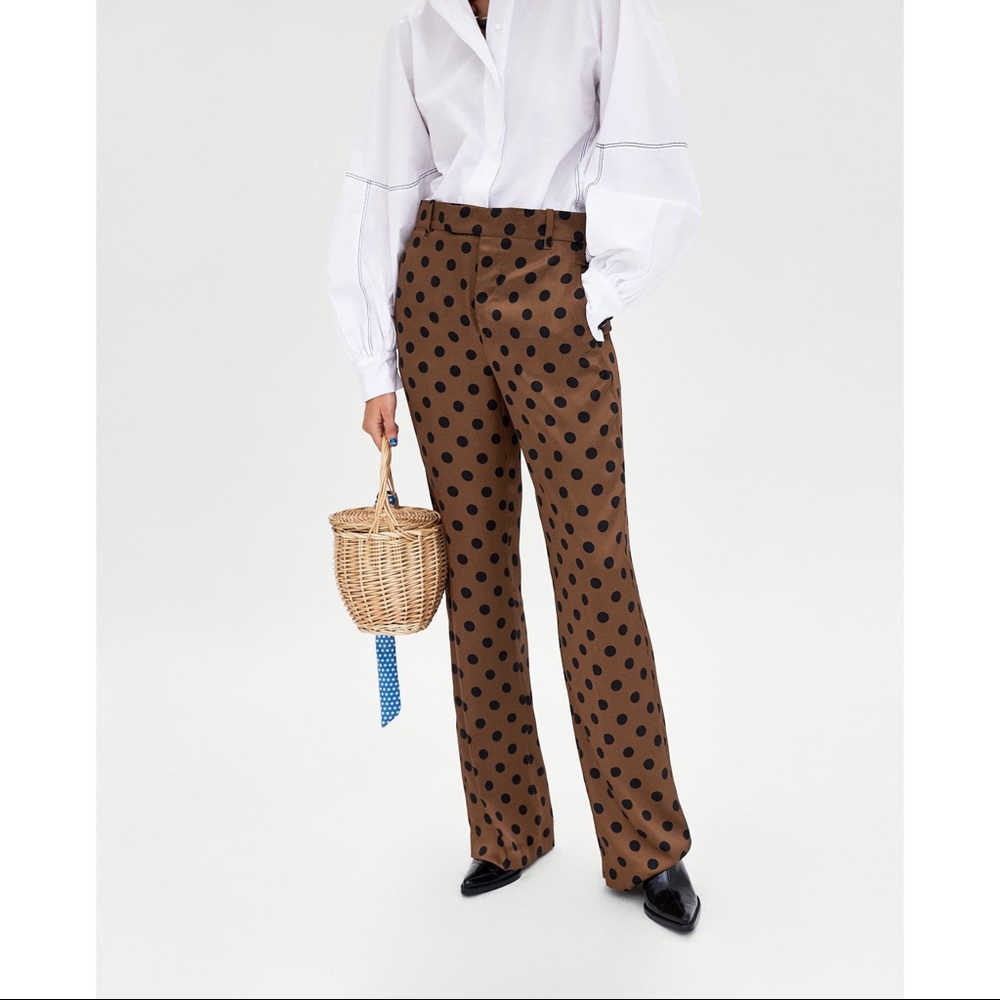 Zara “Polka Dot Wide Leg” Pants NWT